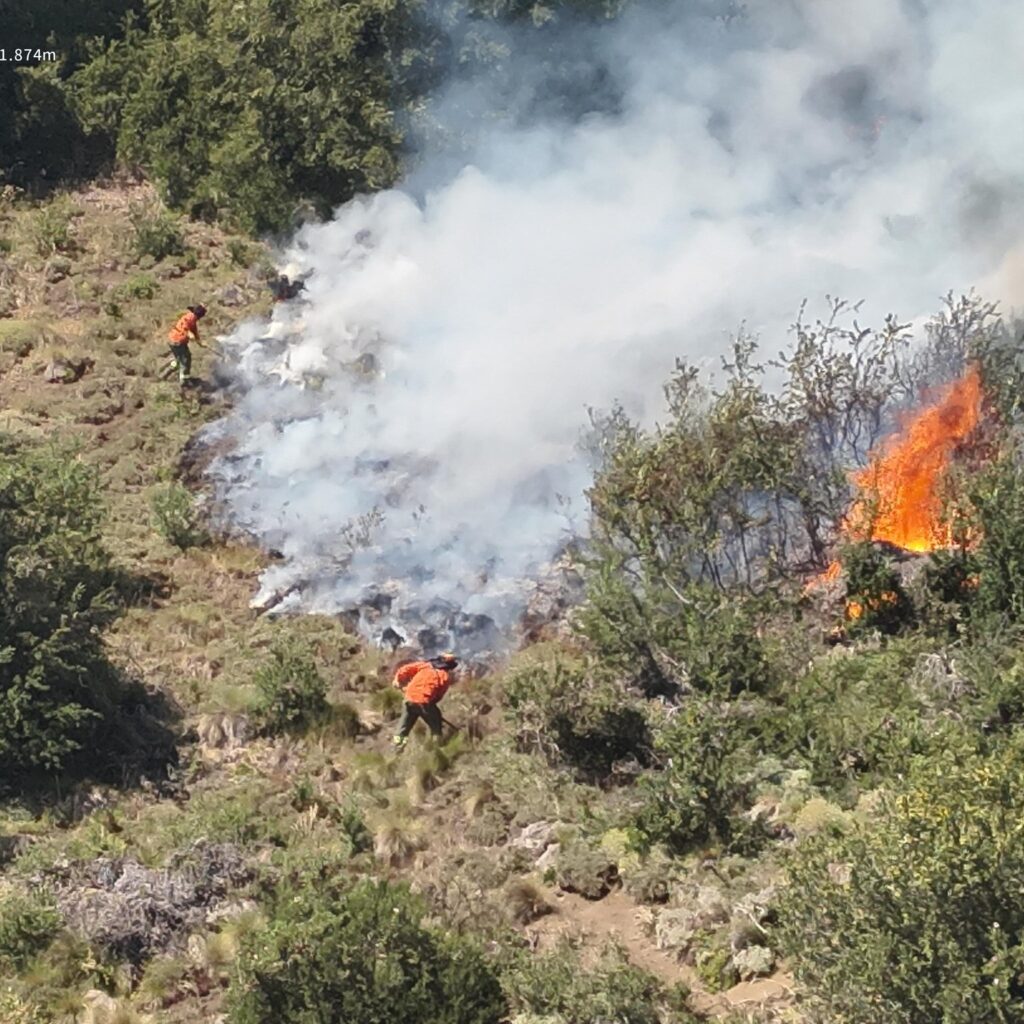 El incendio en el Valle Magdalena sigue activo y avanza sobre una Reserva Natural Estricta