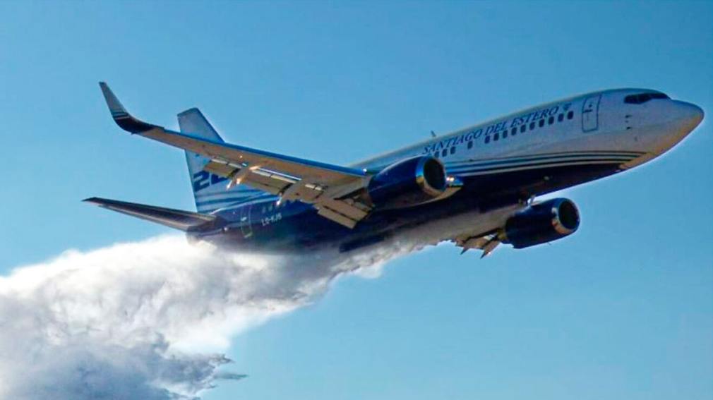 Regresa el Boeing de Santiago del Estero para combatir los incendios en Neuquén