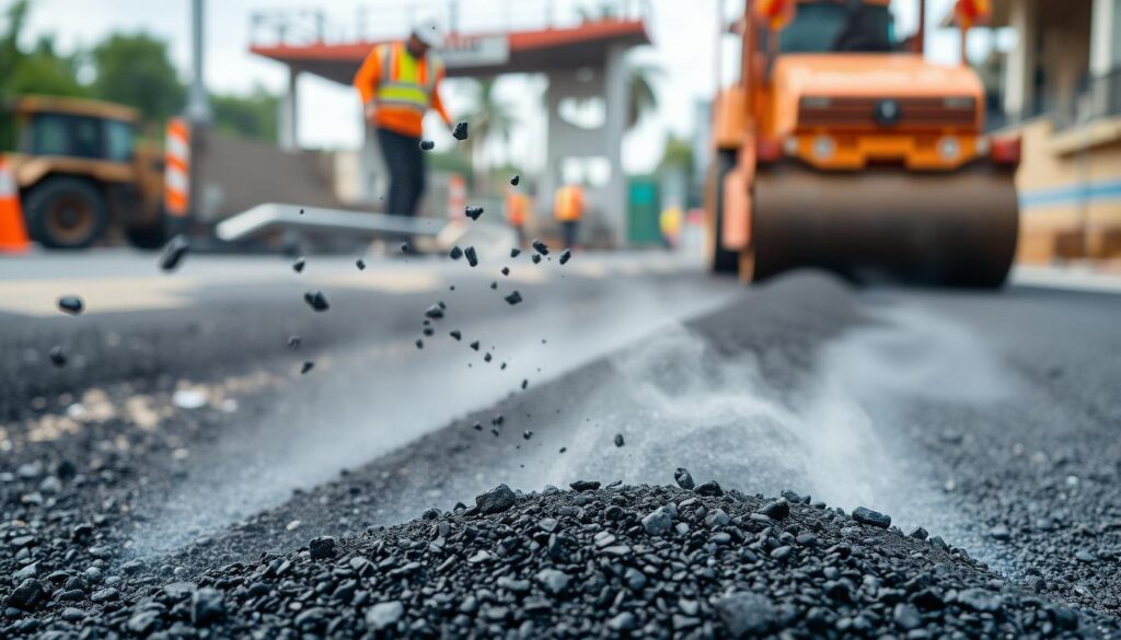 La planta de asfalto toma forma: servicios y oficinas en construcción