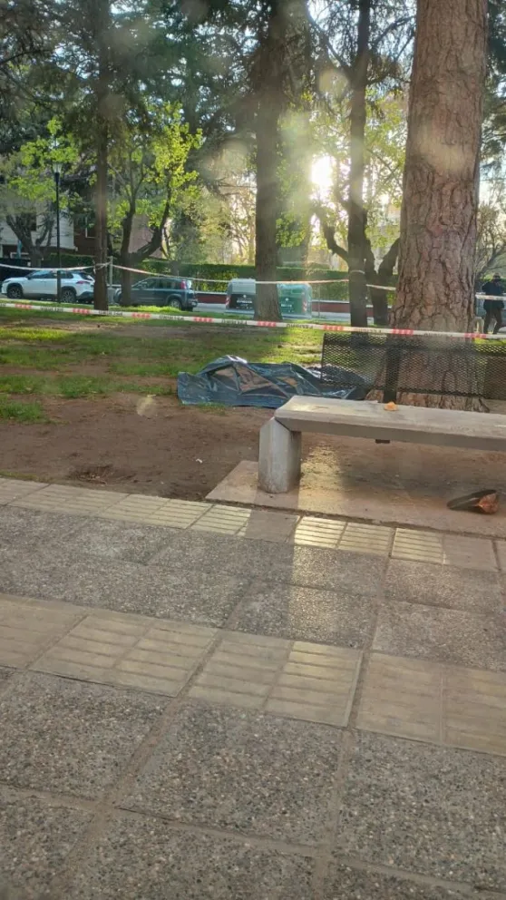 Cuerpo sin vida hallado en una plaza del centro neuquino