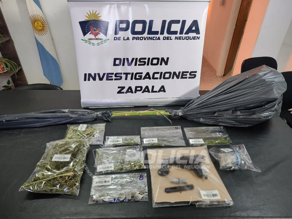 Dos allanamientos en Zapala dejaron un imputado y droga incautada