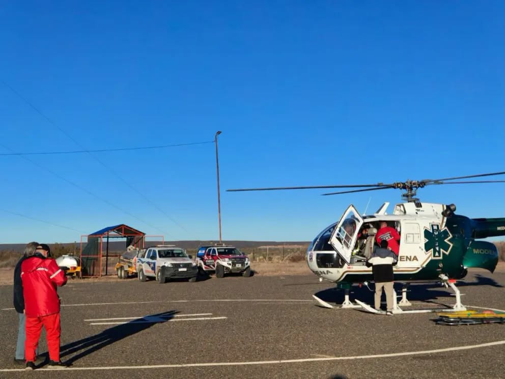Un operario accidentado en Vaca Muerta fue evacuado de urgencia en un vuelo sanitario