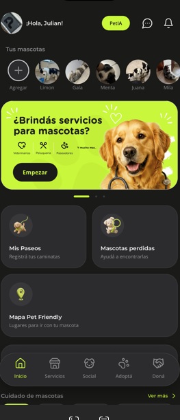 Una app conecta adopciones y servicios para mascotas
